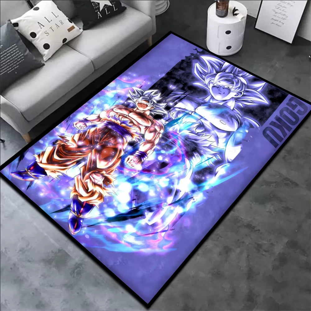 Area Rugs Anime Son Goku Dragon Ball Z Super Saiyan Goku Ultra Instinct Printed Handmade Carpet for Home Decor