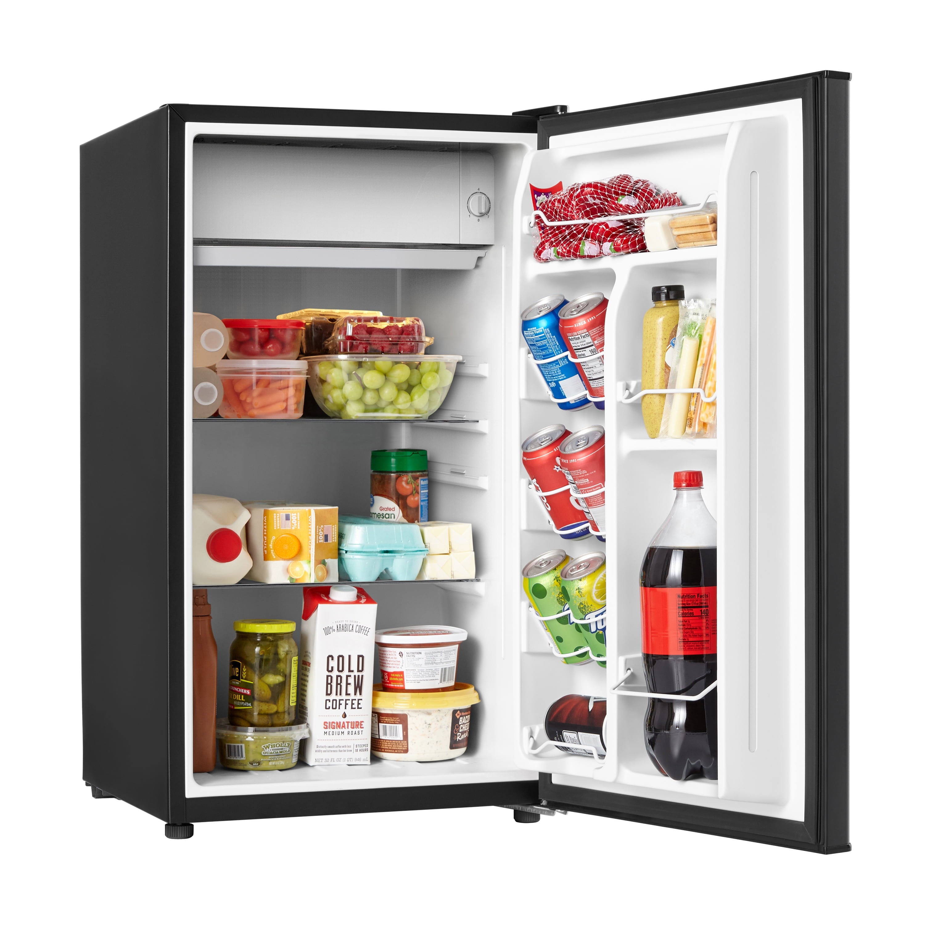 3.3 Cu Ft Compact Refrigerator, Black One Door Mini Fridge, Energy Star for Apartment, Dorm, Office, Bedroom
