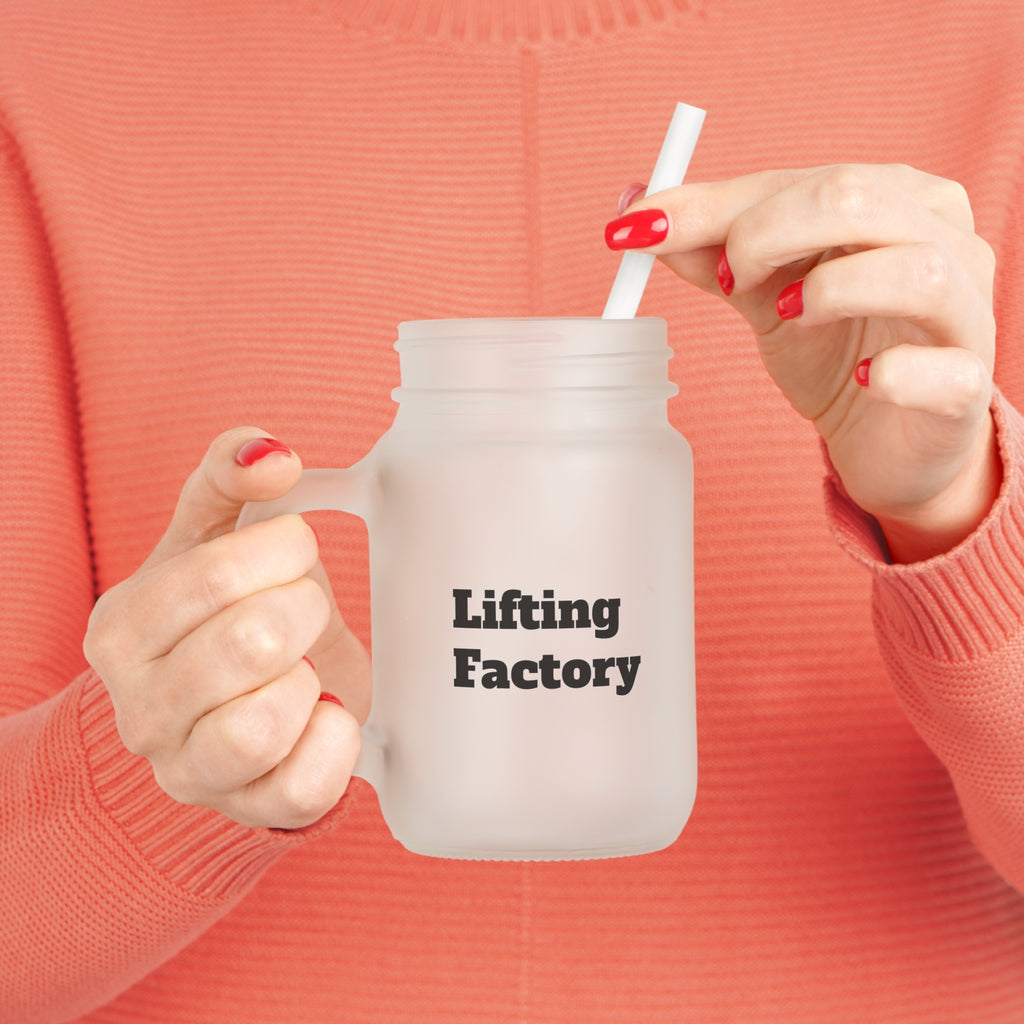 Lifting Factory MASON JAR Mug with Straw – Gym Motivation Drink Tumbler