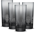 Star Wars Dark Side Drinking Glasses Set of 4, 15Oz Highball Glasses, Tall Glass