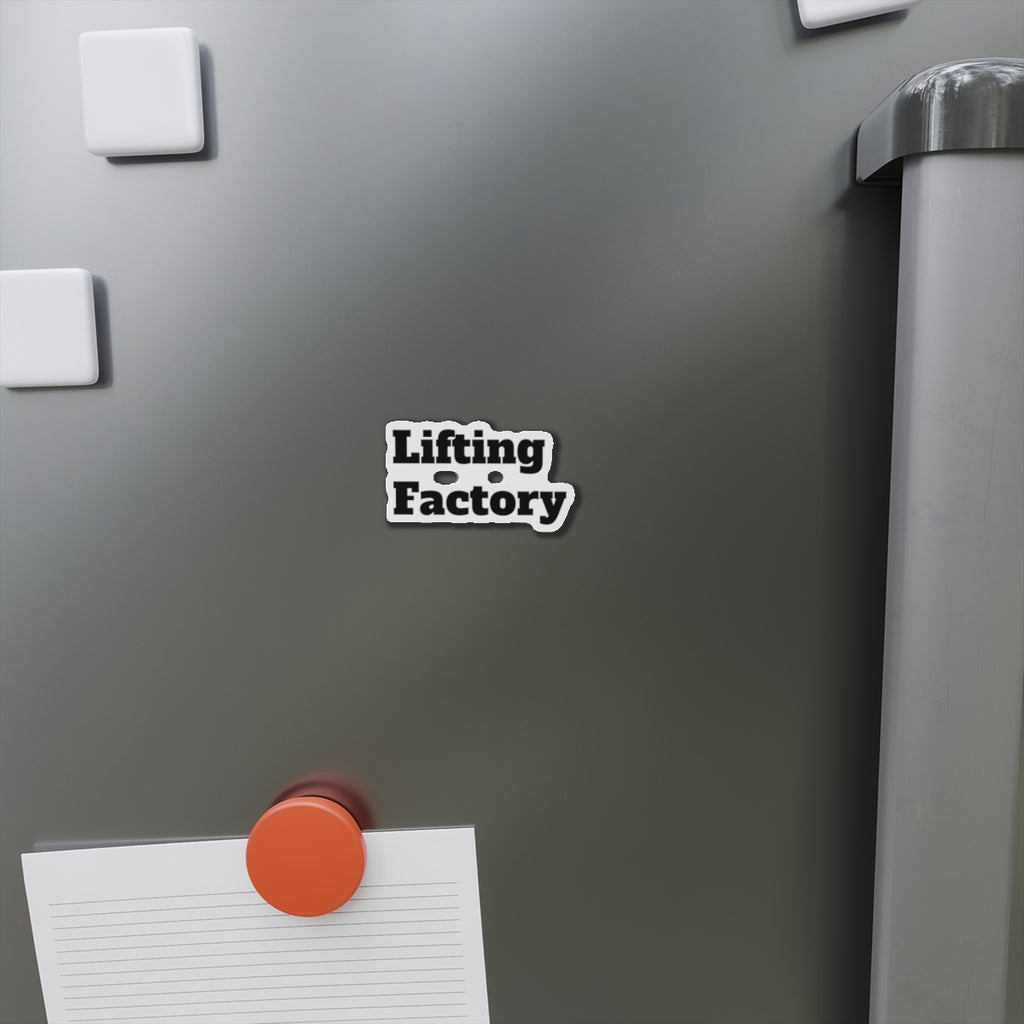 Lifting Factory Die-Cut MAGNET — Bold Gym Weightlifting Refrigerator Sticker