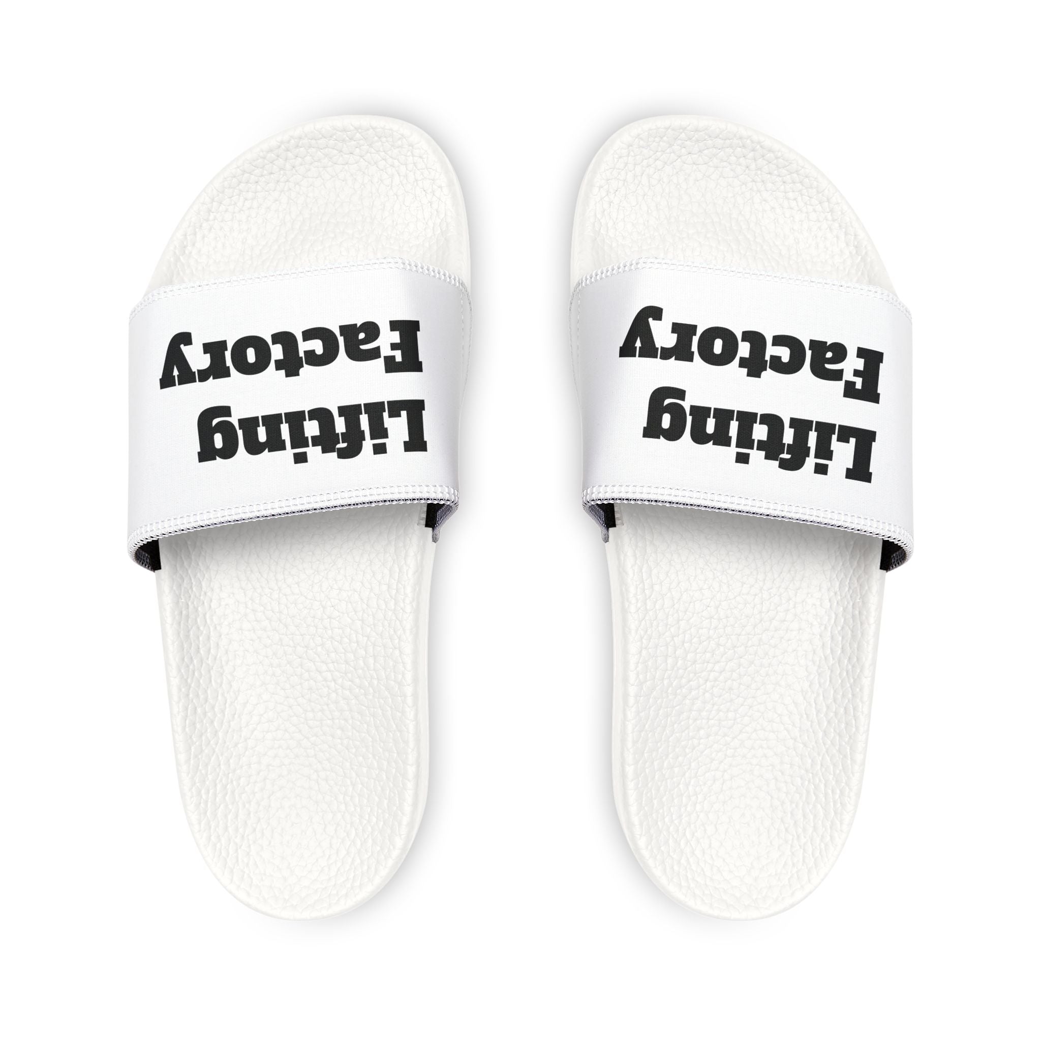 Slide Sandals — "Lifting Factory" Logo Athletic Pool Slides