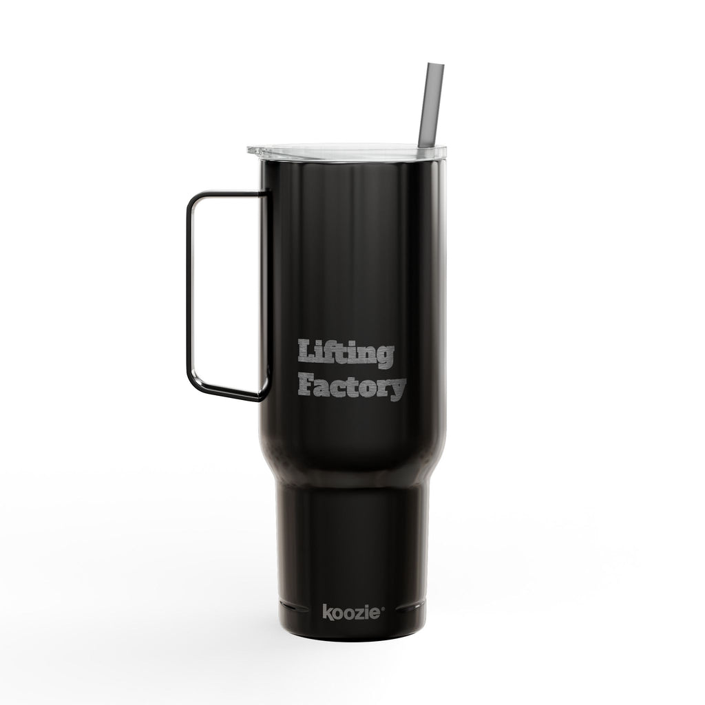 Engraved 40oz Insulated Tumbler with Lid & Straw – Customizable Travel Mug ("Hiking Factory" Design)