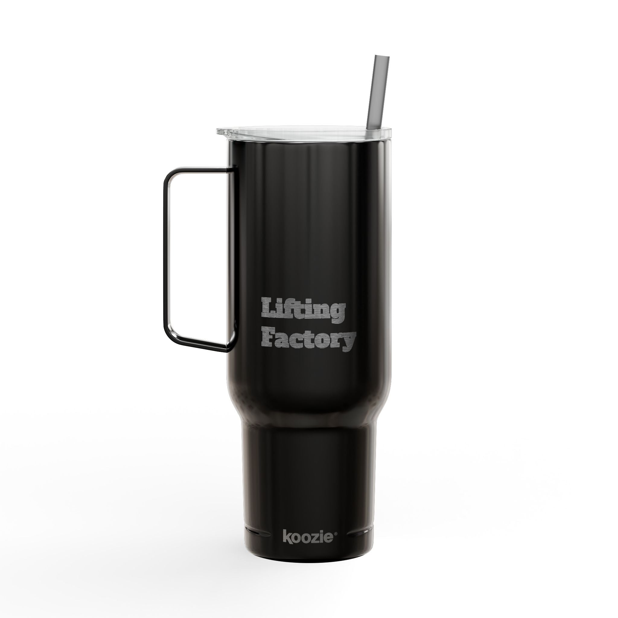 Engraved 40oz Insulated Tumbler with Lid & Straw – Customizable Travel Mug ("Hiking Factory" Design)