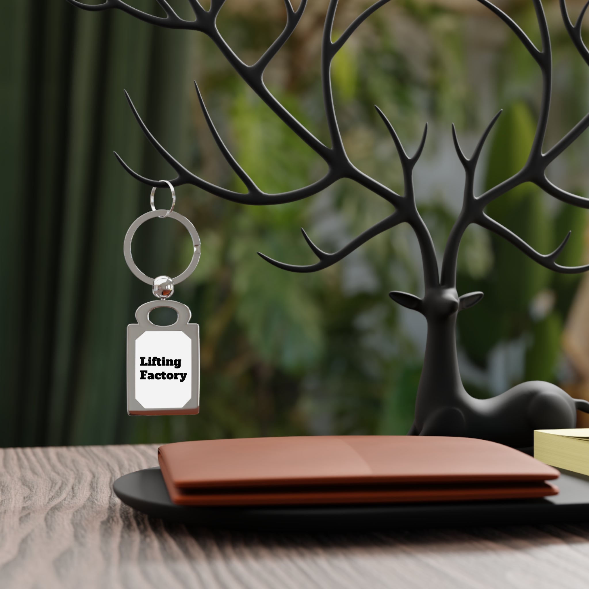 Rectangle Photo Keyring — Personalized Metal Photo Keychain (Lifting Factory)
