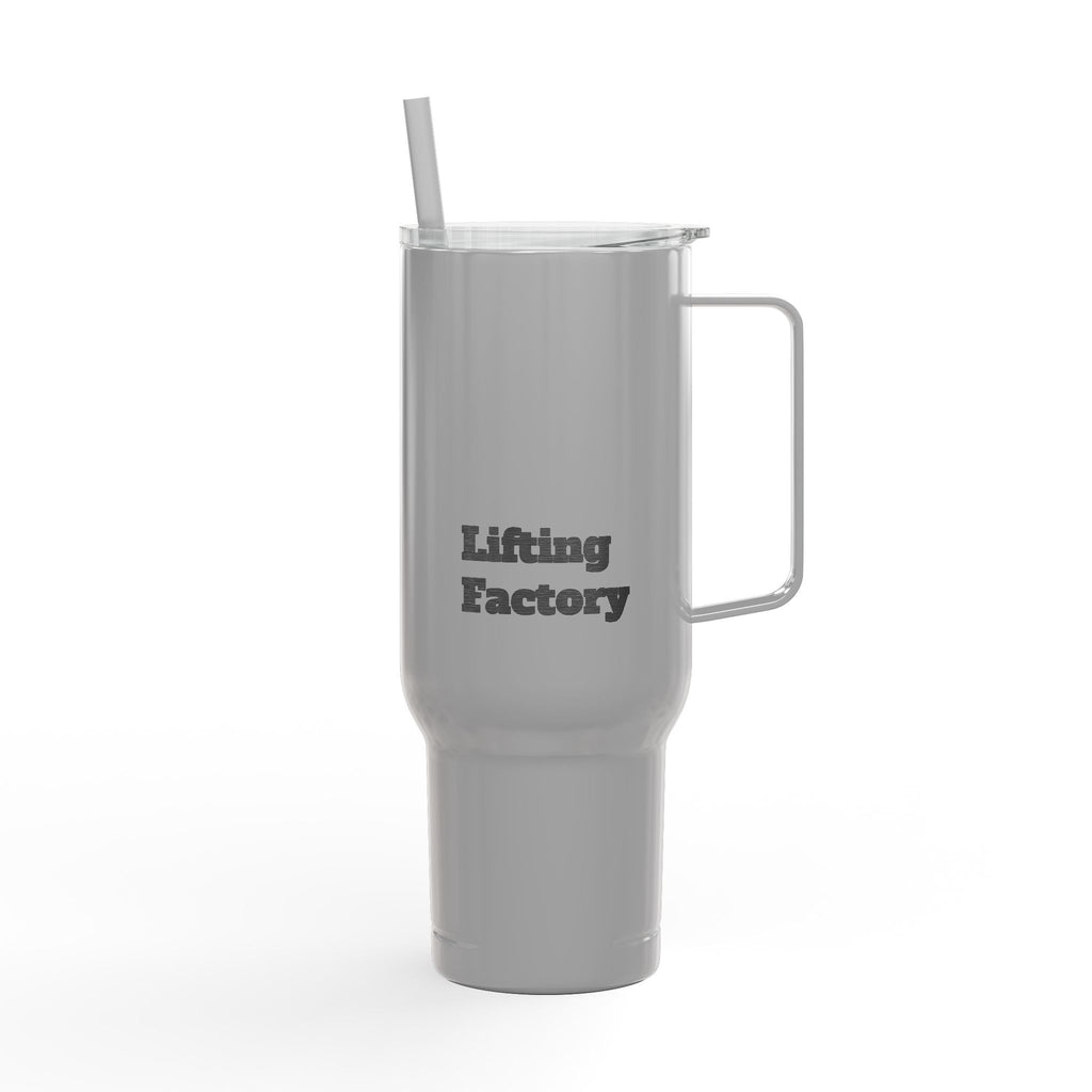 Engraved 40oz Insulated Tumbler with Lid & Straw – Customizable Travel Mug ("Hiking Factory" Design)