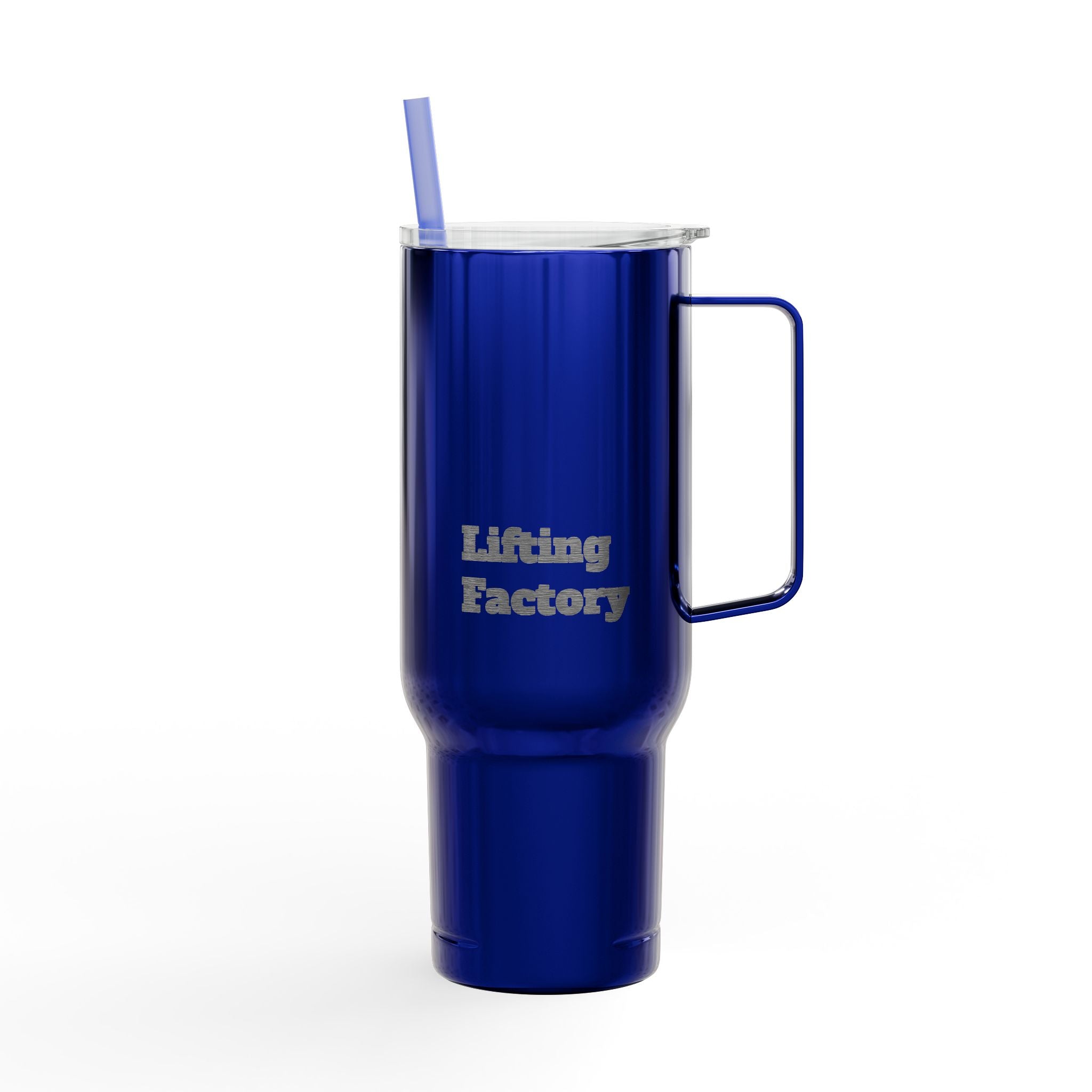 Engraved 40oz Insulated Tumbler with Lid & Straw – Customizable Travel Mug ("Hiking Factory" Design)