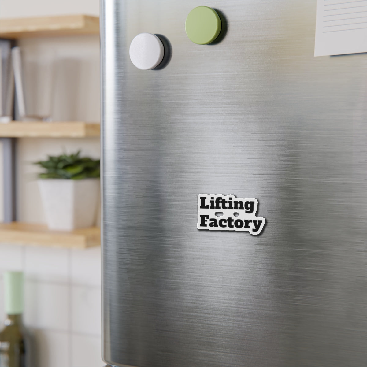 Lifting Factory Die-Cut MAGNET — Bold Gym Weightlifting Refrigerator Sticker