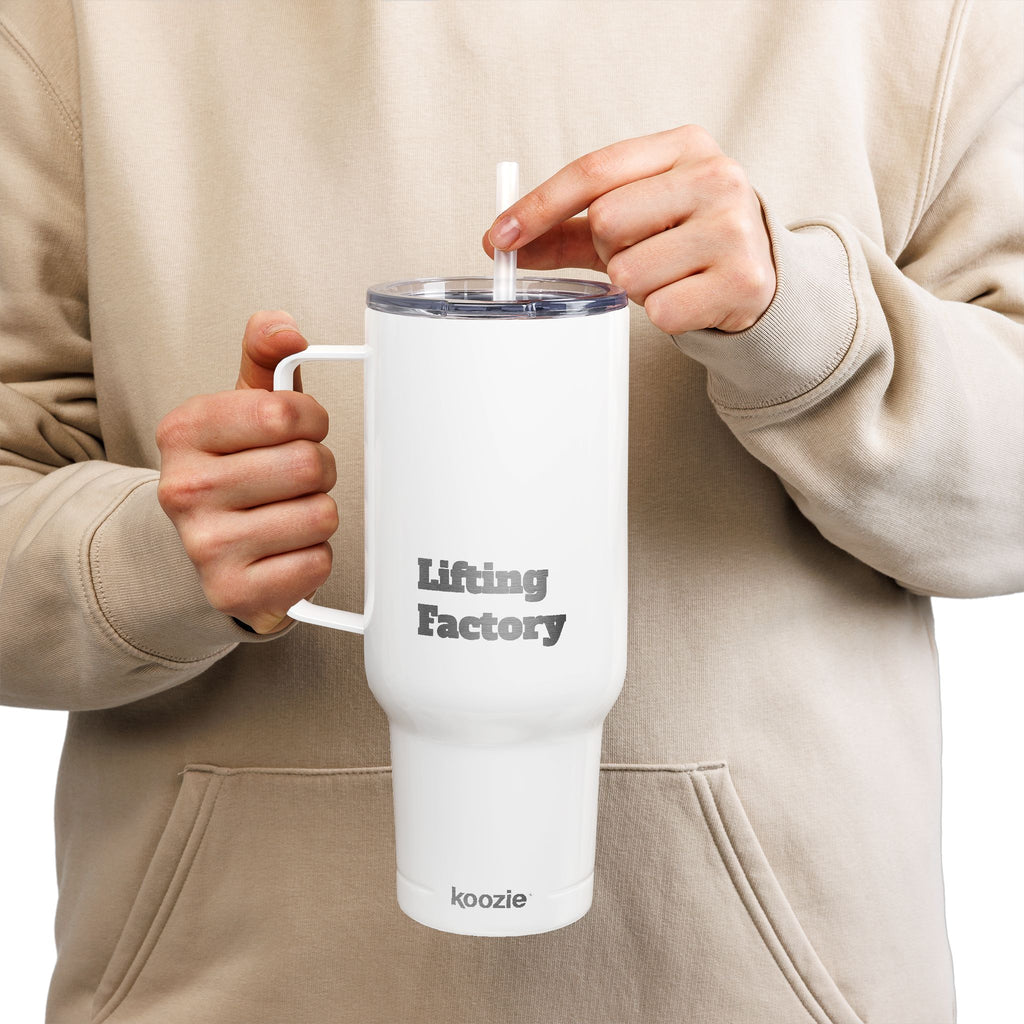 Engraved 40oz Insulated Tumbler with Lid & Straw – Customizable Travel Mug ("Hiking Factory" Design)
