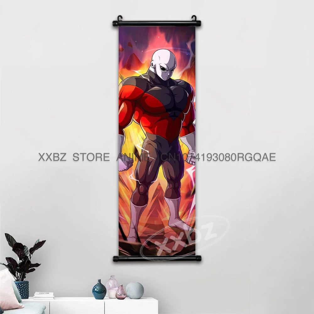 Dragon Ball Scrolls Picture Wall Art Goku Saiyan Hanging Painting Canvas Anime Poster Hot Blooded Home Decor Kawaii Kids Room