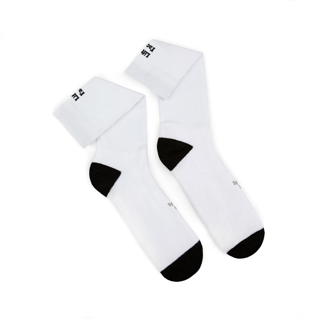 Custom Sublimation Crew Socks — Personalized Text “Lifetime Factory” Design