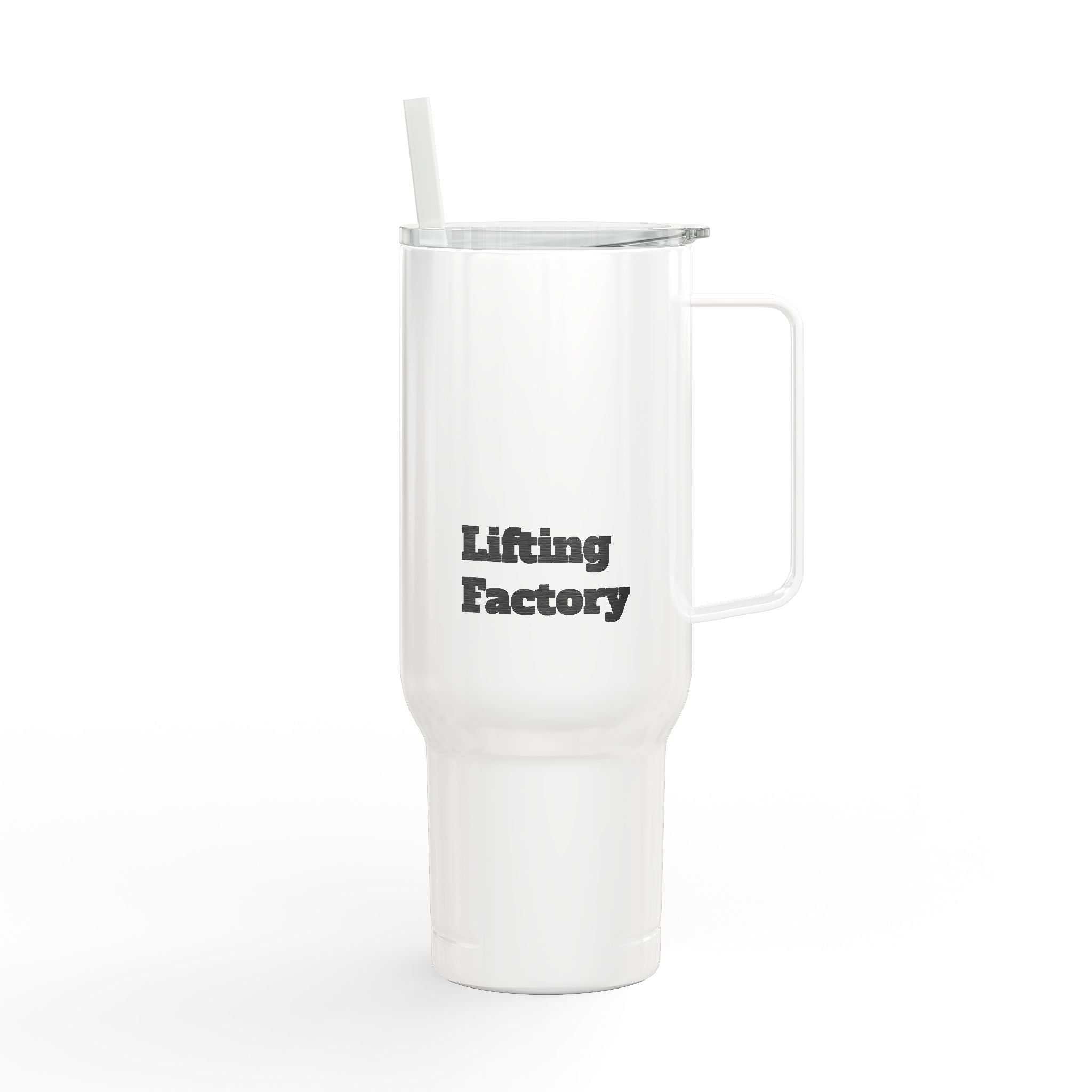 Engraved 40oz Insulated Tumbler with Lid & Straw – Customizable Travel Mug ("Hiking Factory" Design)