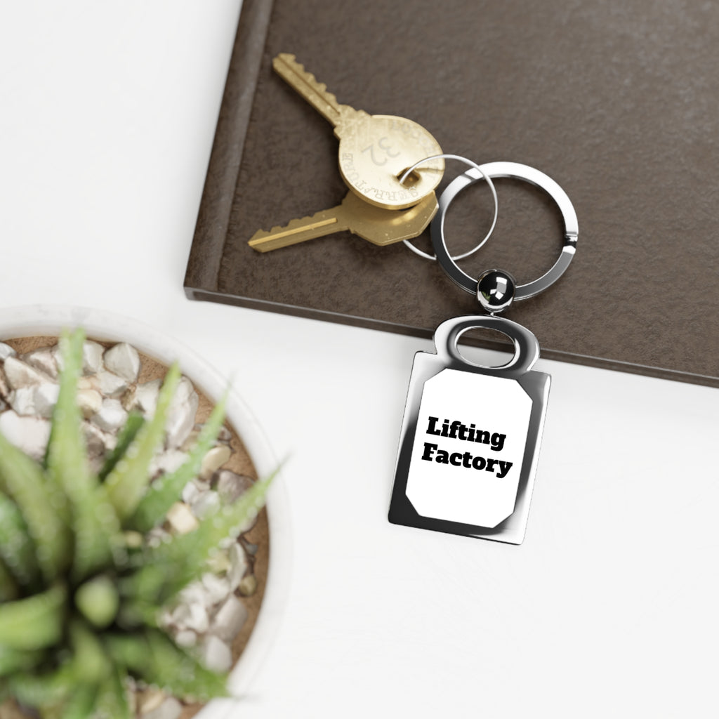 Rectangle Photo Keyring — Personalized Metal Photo Keychain (Lifting Factory)