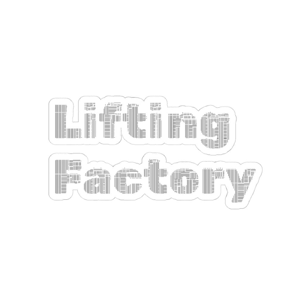 Lifting Factory STICKER — Industrial Barcode Text Kiss-Cut Decal