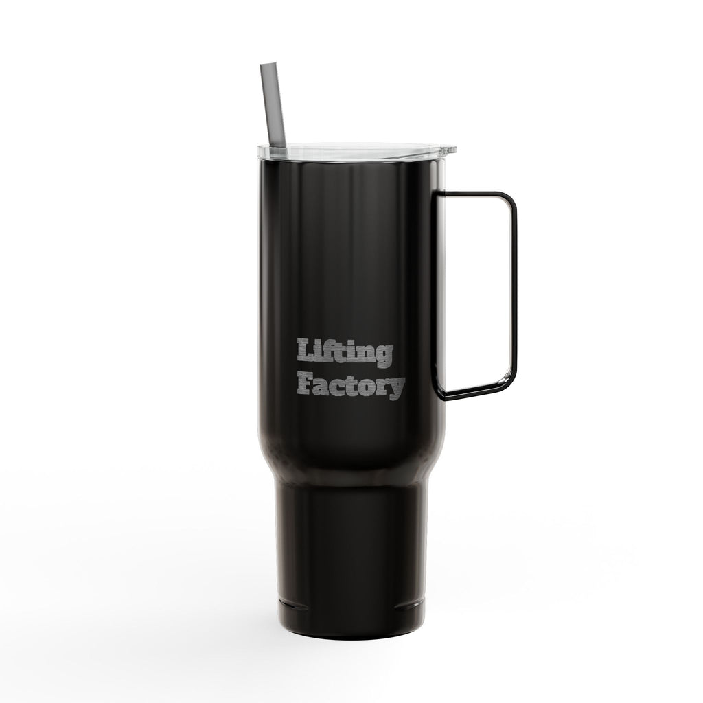 Engraved 40oz Insulated Tumbler with Lid & Straw – Customizable Travel Mug ("Hiking Factory" Design)