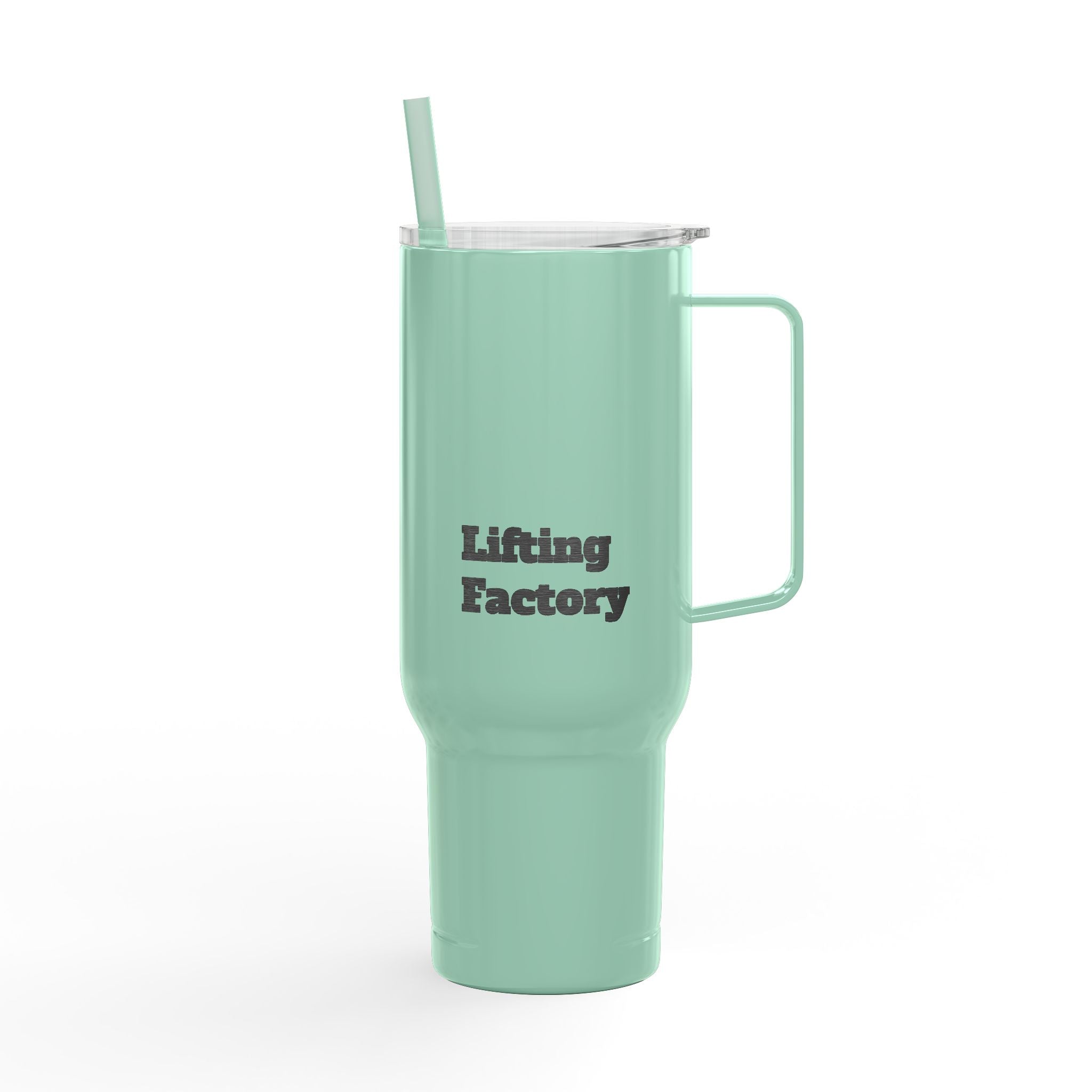 Engraved 40oz Insulated Tumbler with Lid & Straw – Customizable Travel Mug ("Hiking Factory" Design)