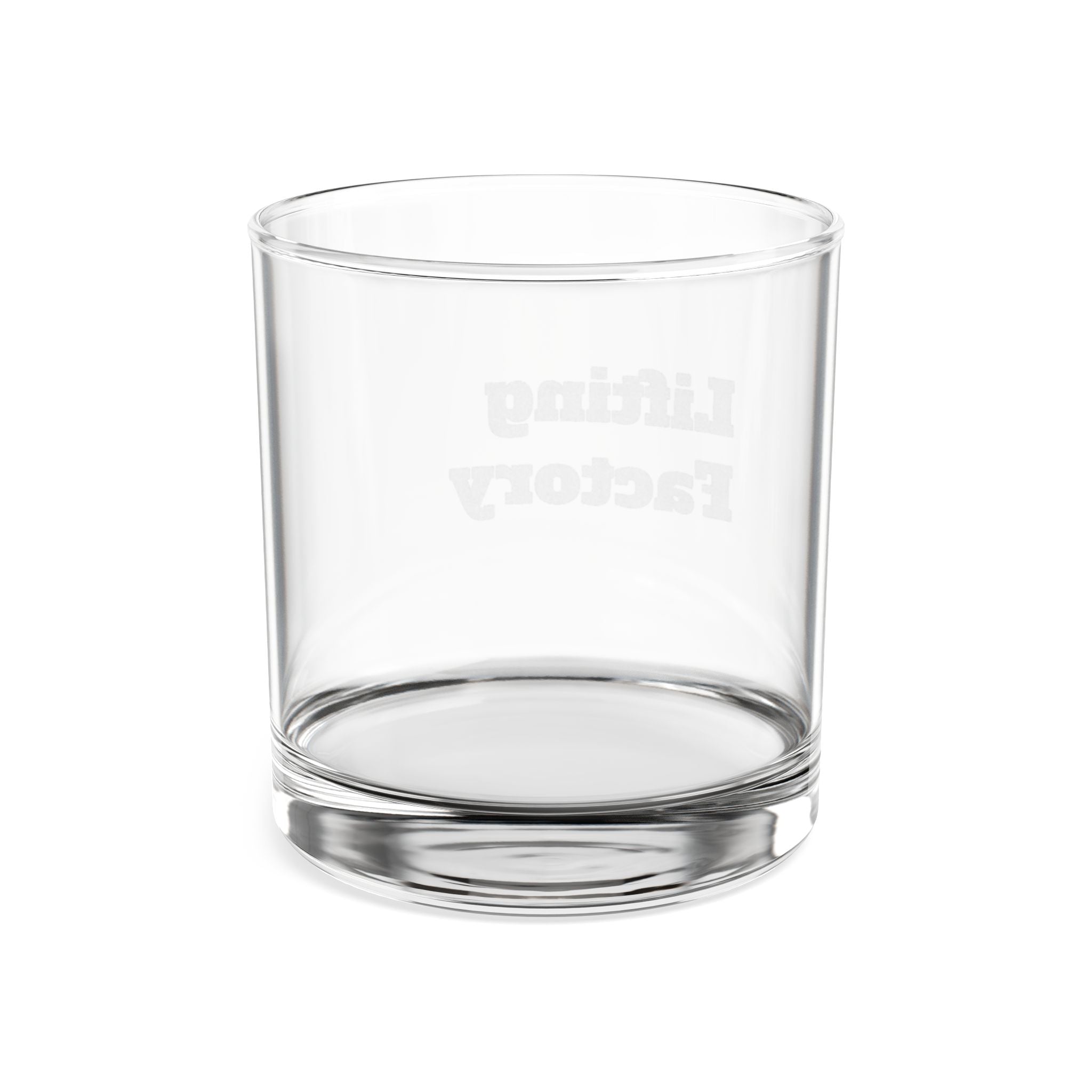 Engraved WHISKEY Glass 10.5oz — 'Lifting Factory' Personalized Rocks Glass