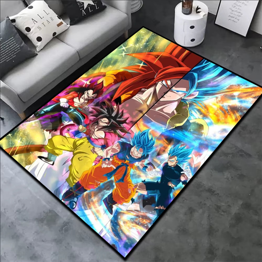 Area Rugs Anime Son Goku Dragon Ball Z Super Saiyan Goku Ultra Instinct Printed Handmade Carpet for Home Decor