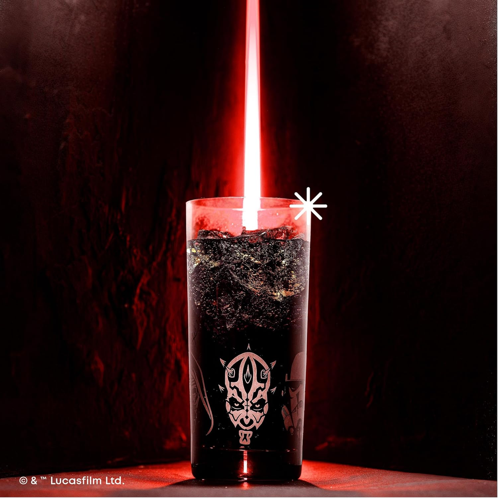 Star Wars Dark Side Drinking Glasses Set of 4, 15Oz Highball Glasses, Tall Glass