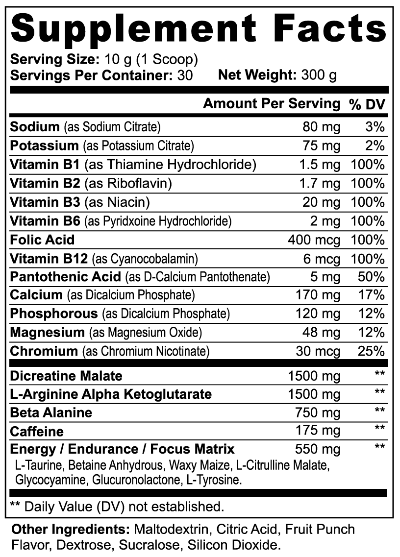 Energy Blast Pre-Workout (Fruit Punch)