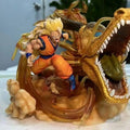 Dragon Ball Ls Dragon Fist Wukong Super Three Dragon Fist Explosion Scene Gk Handmade Statue Model Ornament Birthday Gift