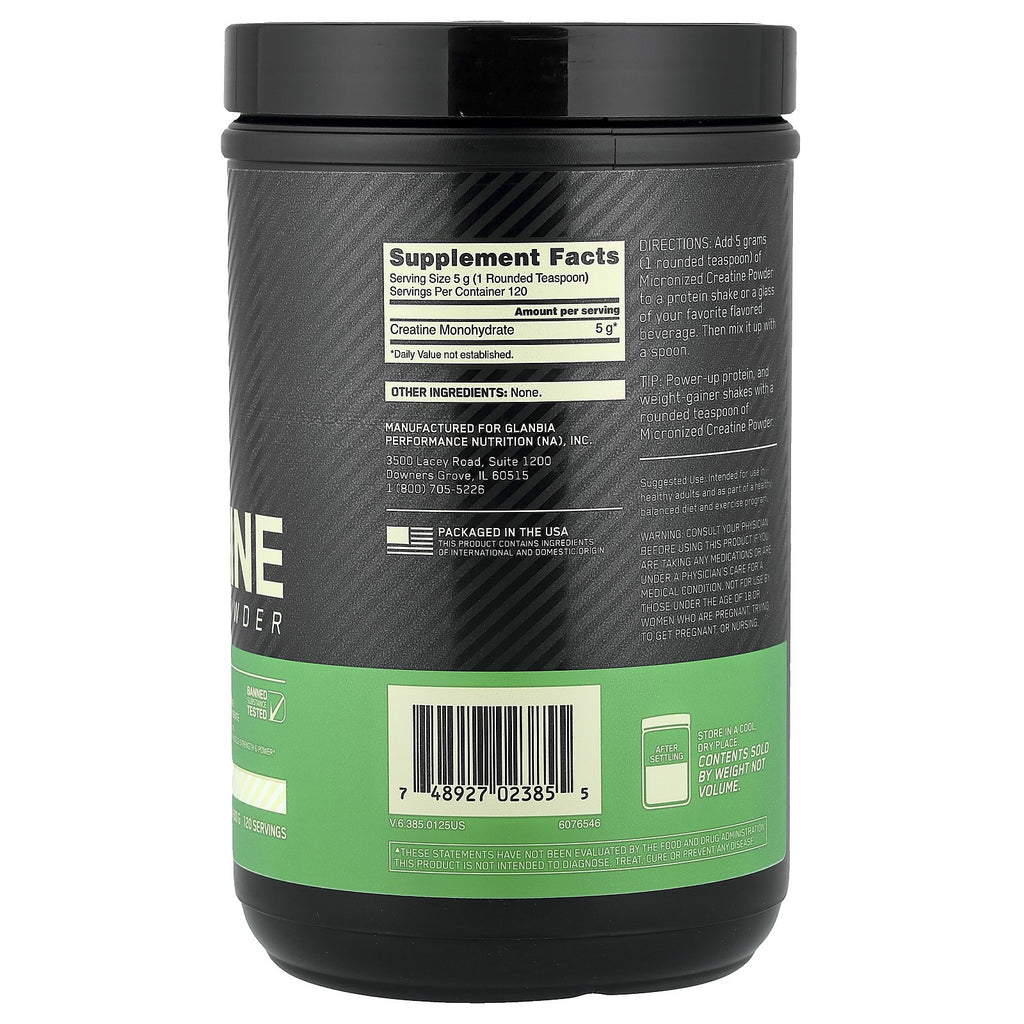 Micronized Creatine Powder, Unflavored, 1.32 Lb (600 G)