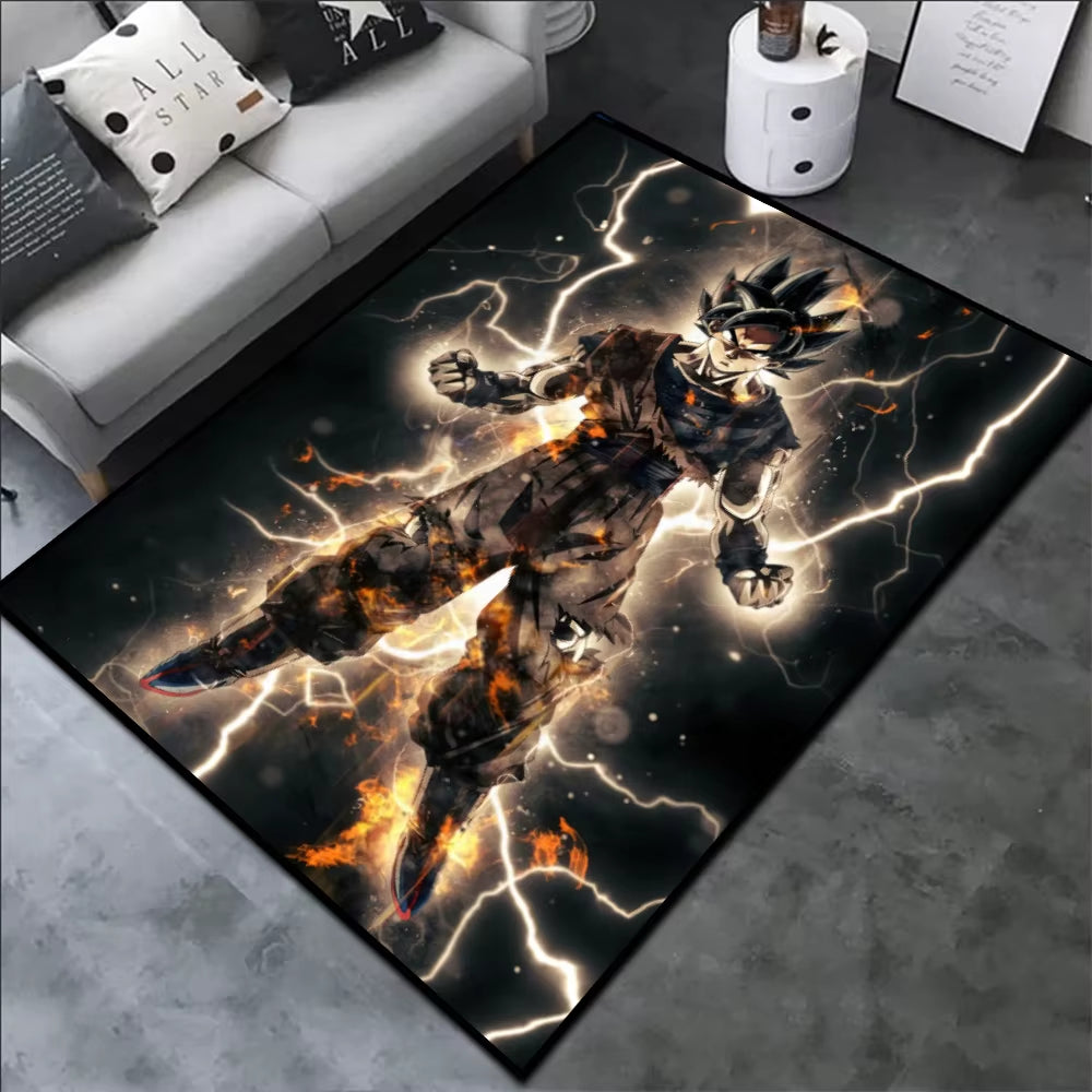 Area Rugs Anime Son Goku Dragon Ball Z Super Saiyan Goku Ultra Instinct Printed Handmade Carpet for Home Decor