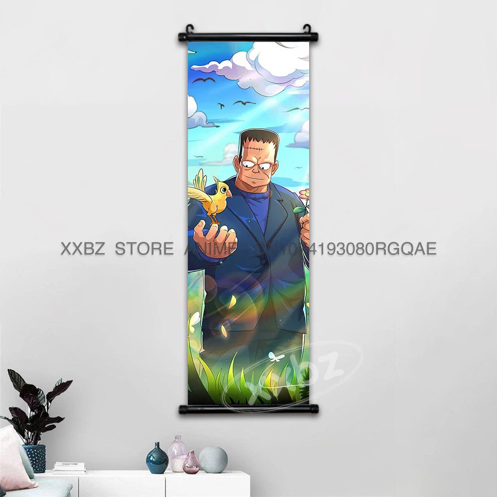 Dragon Ball Scrolls Picture Wall Art Goku Saiyan Hanging Painting Canvas Anime Poster Hot Blooded Home Decor Kawaii Kids Room
