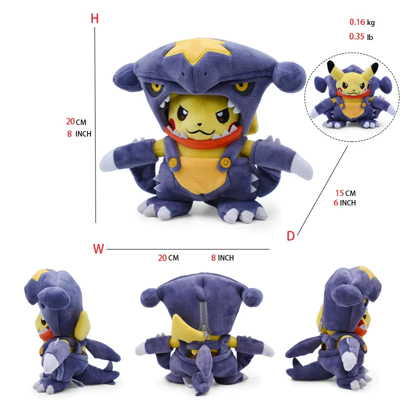 Cos Eevee Pikachu Cosplay Plush Toys Pikachu Peluche Lucario Stuffed Animal Doll Collectible Gift,Cartoon 20-30CM