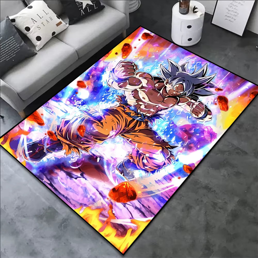 Area Rugs Anime Son Goku Dragon Ball Z Super Saiyan Goku Ultra Instinct Printed Handmade Carpet for Home Decor