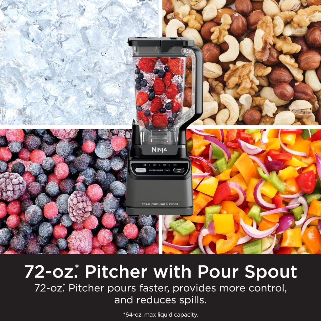 Ninja Professional Blender 1200W 72Oz Total Crushing Pitcher Auto IQ Technology