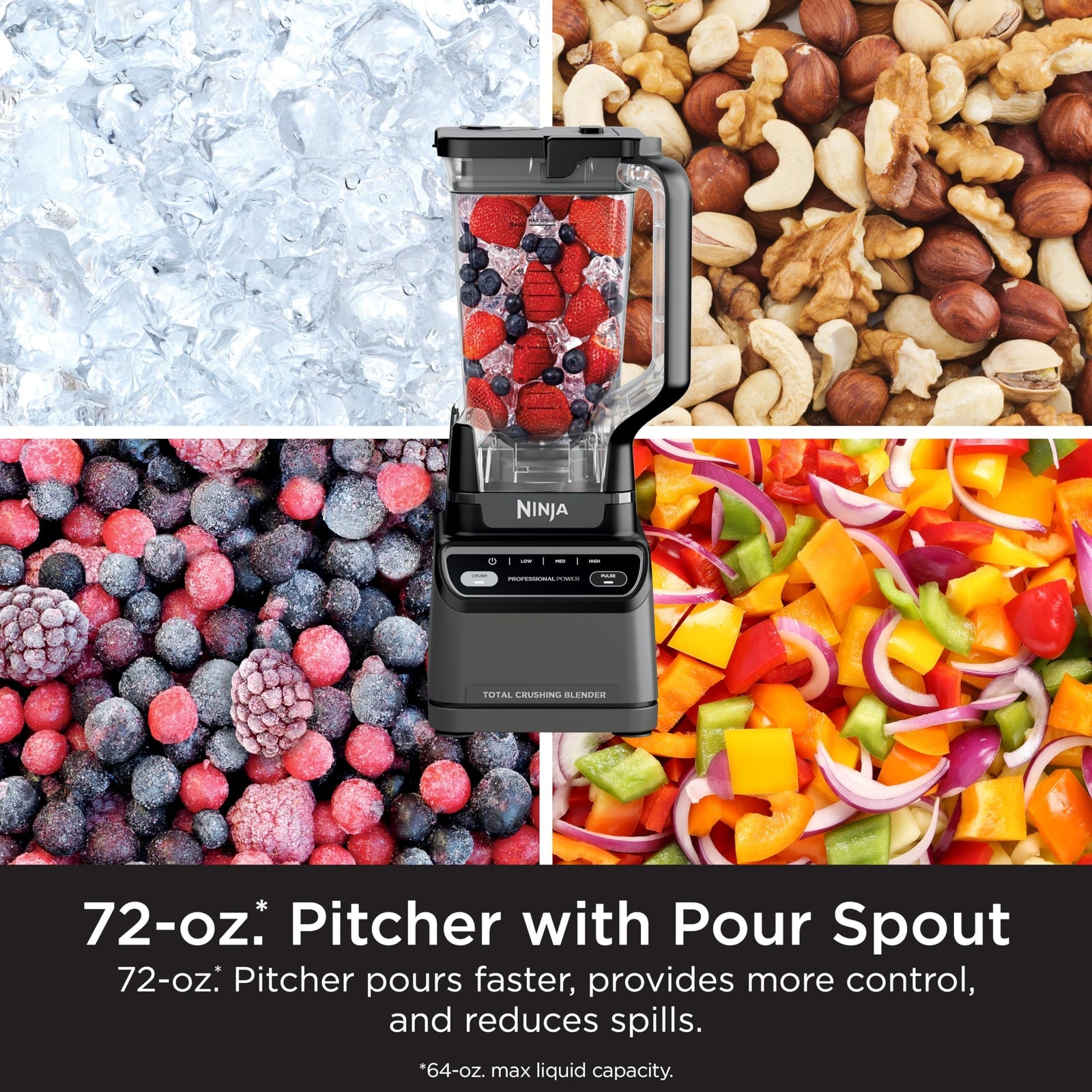 Ninja Professional Blender 1200W 72Oz Total Crushing Pitcher Auto IQ Technology