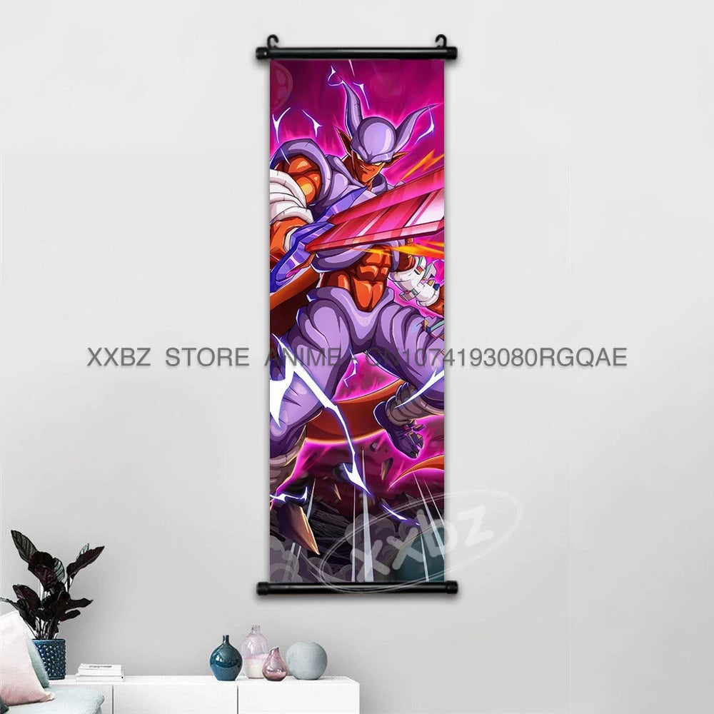 Dragon Ball Scrolls Picture Wall Art Goku Saiyan Hanging Painting Canvas Anime Poster Hot Blooded Home Decor Kawaii Kids Room