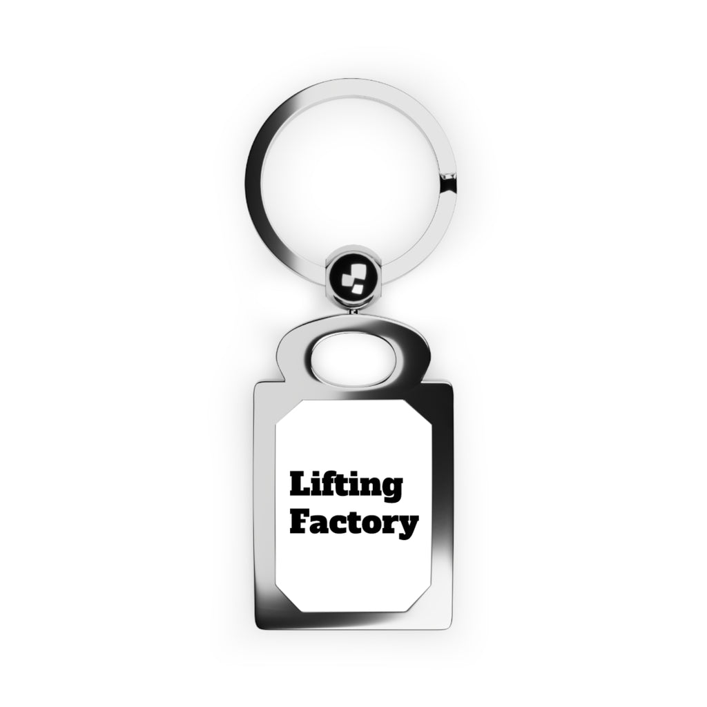 Rectangle Photo Keyring — Personalized Metal Photo Keychain (Lifting Factory)
