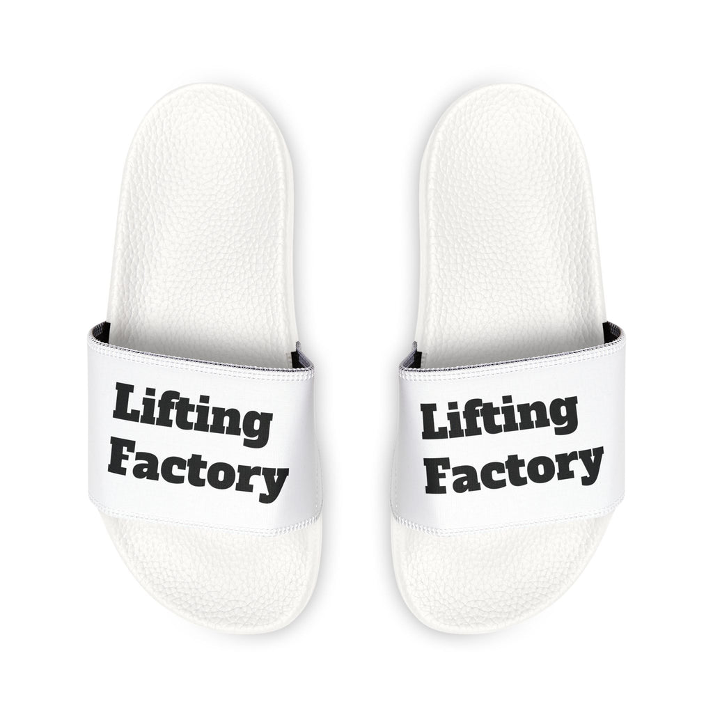 Slide Sandals — "Lifting Factory" Logo Athletic Pool Slides