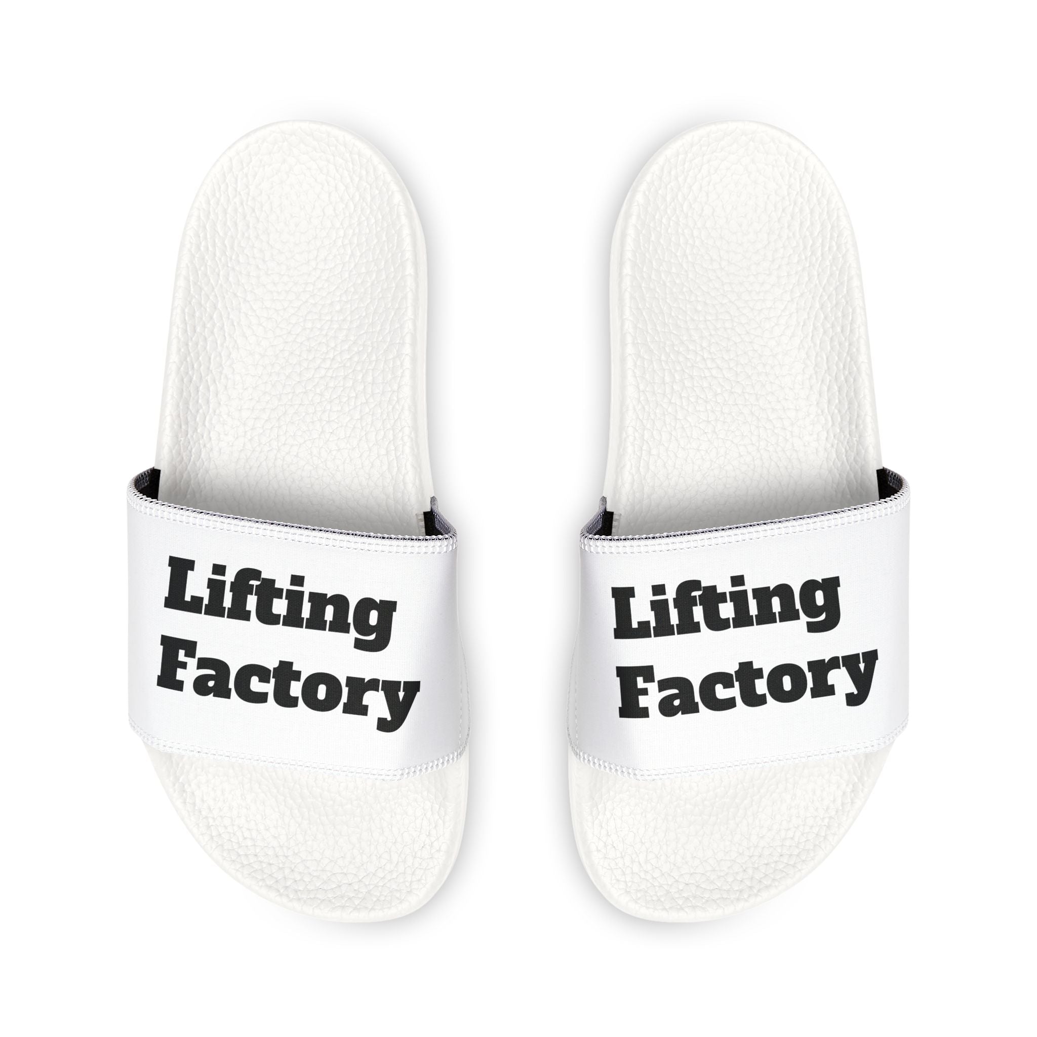 Slide Sandals — "Lifting Factory" Logo Athletic Pool Slides