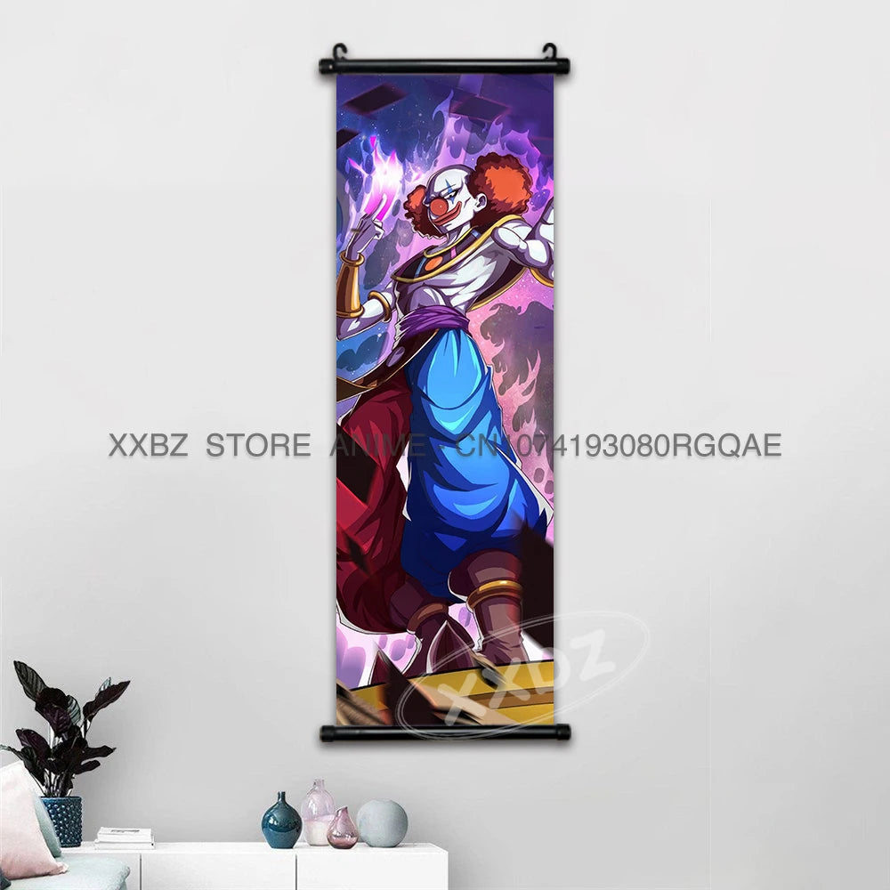 Dragon Ball Scrolls Picture Wall Art Goku Saiyan Hanging Painting Canvas Anime Poster Hot Blooded Home Decor Kawaii Kids Room