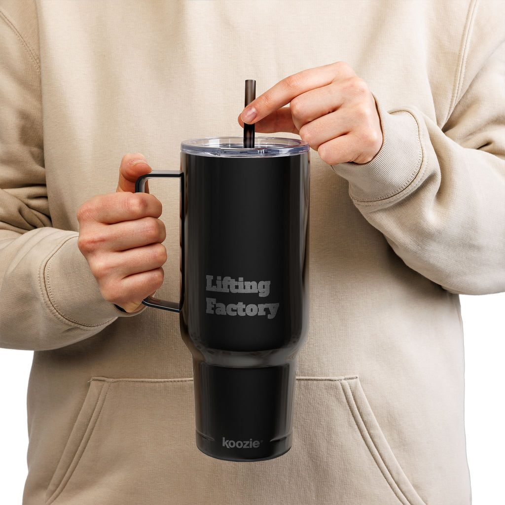 Engraved 40oz Insulated Tumbler with Lid & Straw – Customizable Travel Mug ("Hiking Factory" Design)