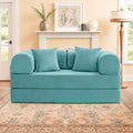63" W Combination Sofa, High Rebound Density Sponge Sofa Couch, Two Forms Floor Couch Three Seats Sofa Bed for Living Room, Bedroom, Seafoam