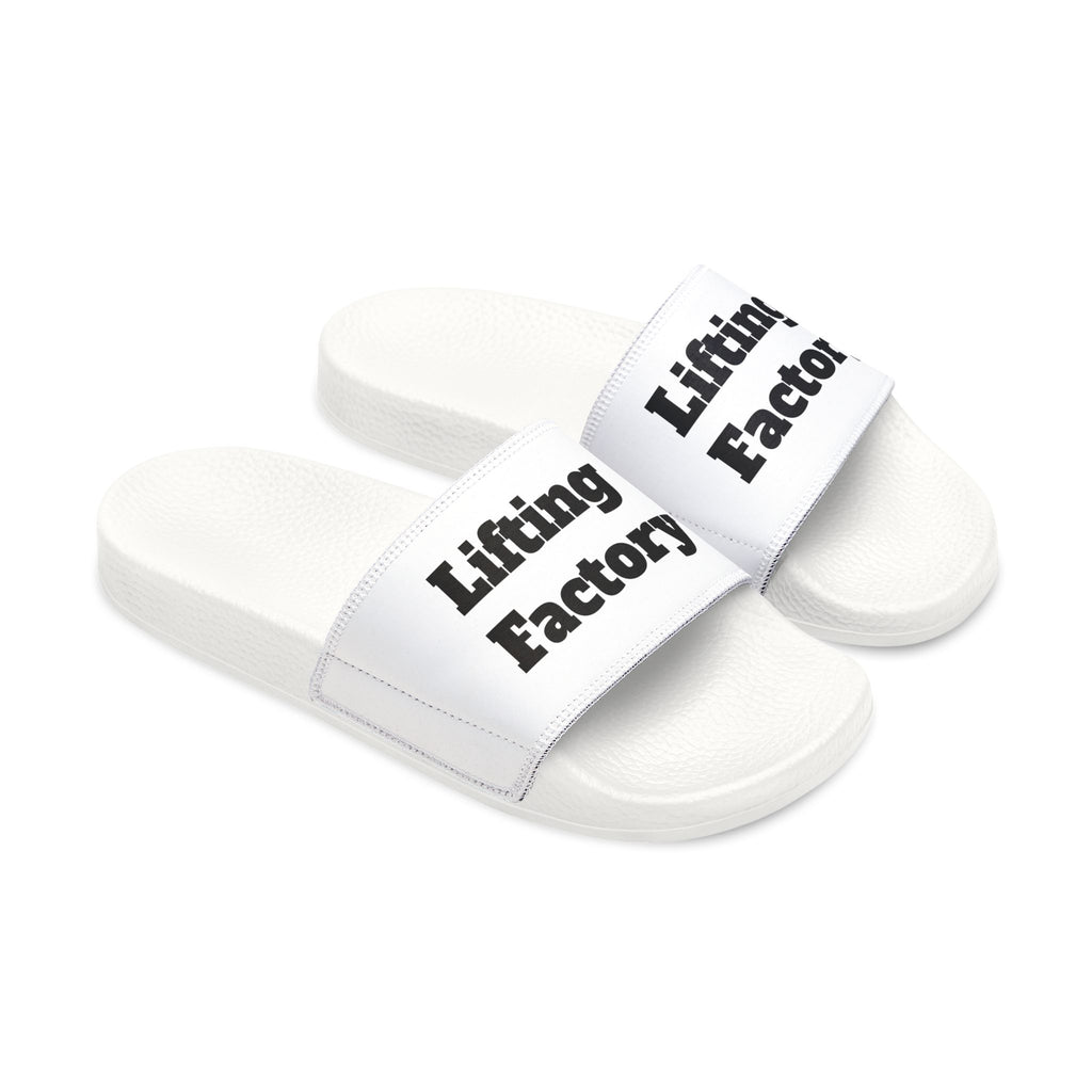 Slide Sandals — "Lifting Factory" Logo Athletic Pool Slides