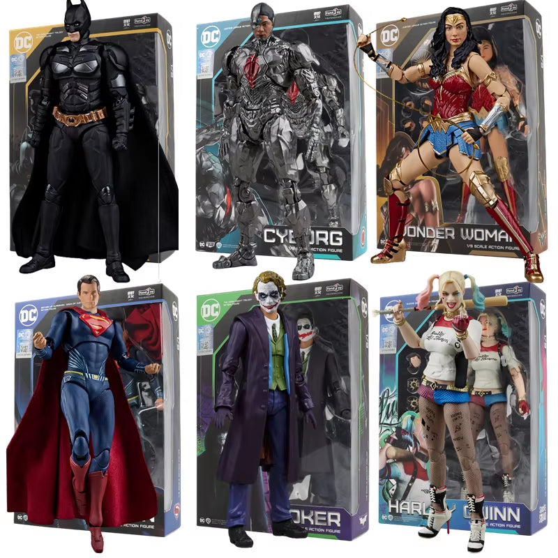 DC Original 1/9 20CM Justice League Superman Batman Joker Harley Quinn Wonder Woman Victor Stone Aquaman Action Figures