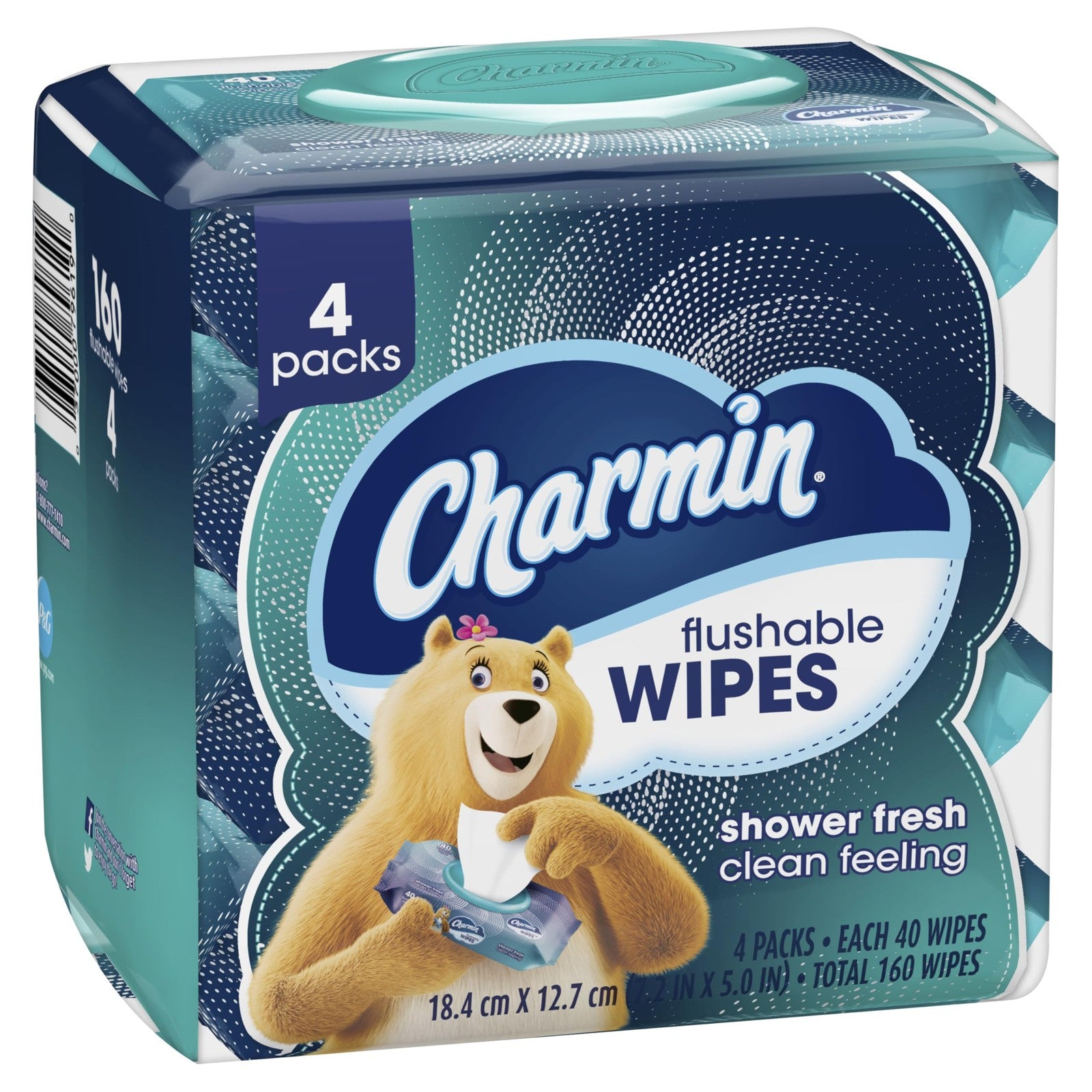 Charmin Flushable Wipes, 160 Total Wipes (4 Packs of 40)