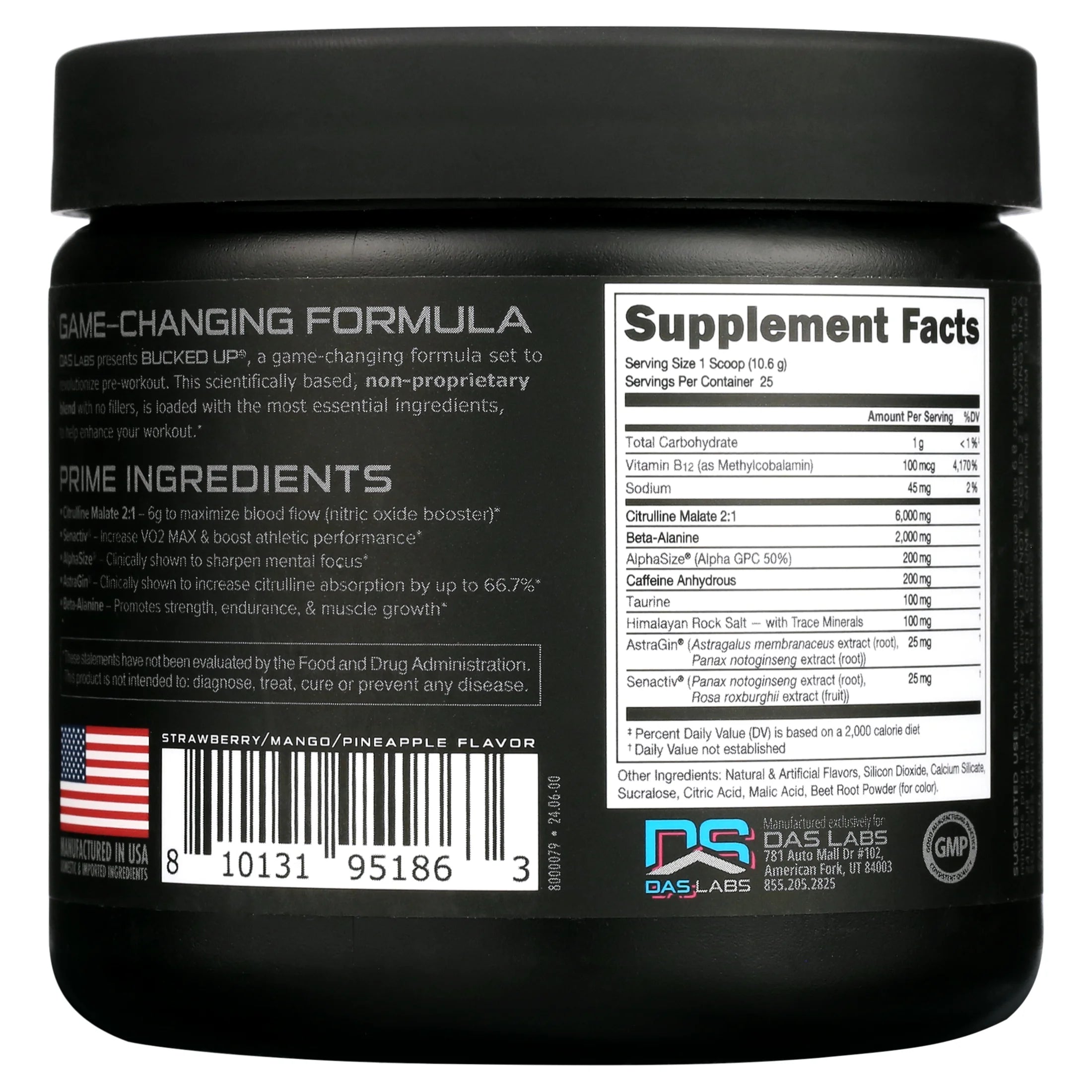 Pre-Workout Powder Supplement, Miami Vice Flavor, 9.3 Oz, 25 Servings