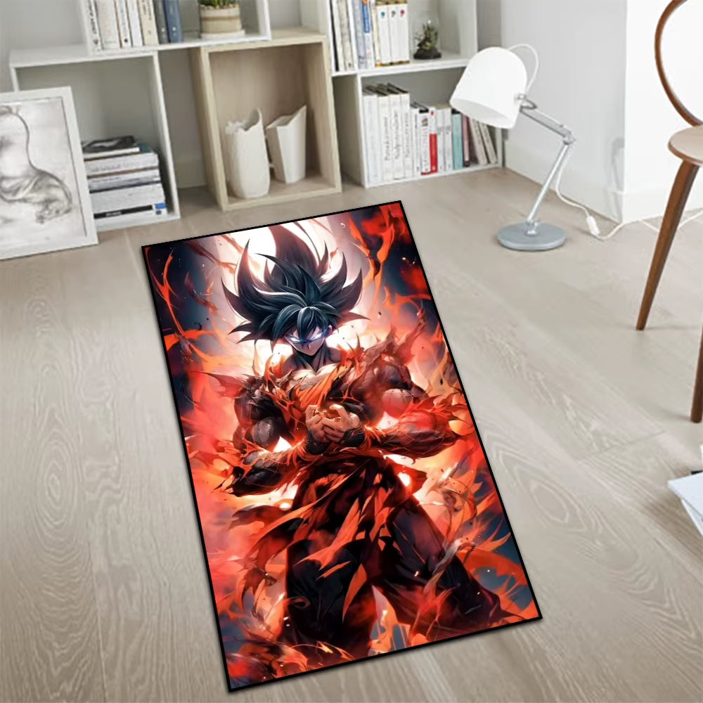 Area Rugs Anime Son Goku Dragon Ball Z Super Saiyan Goku Ultra Instinct Printed Handmade Carpet for Home Decor