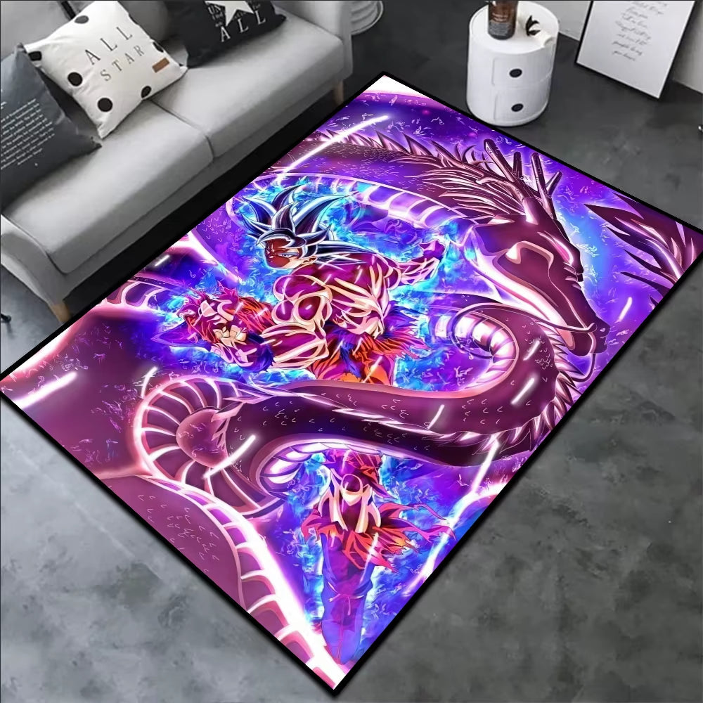Area Rugs Anime Son Goku Dragon Ball Z Super Saiyan Goku Ultra Instinct Printed Handmade Carpet for Home Decor