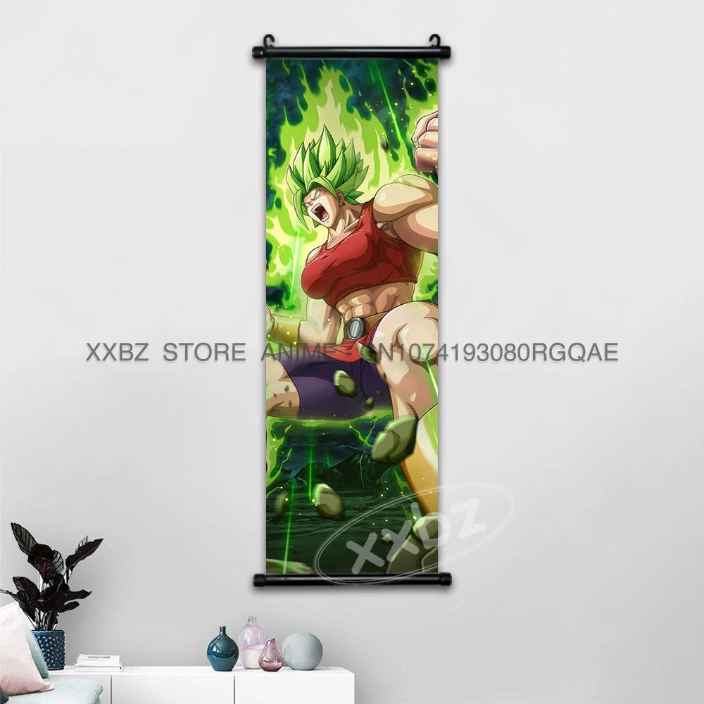Dragon Ball Scrolls Picture Wall Art Goku Saiyan Hanging Painting Canvas Anime Poster Hot Blooded Home Decor Kawaii Kids Room