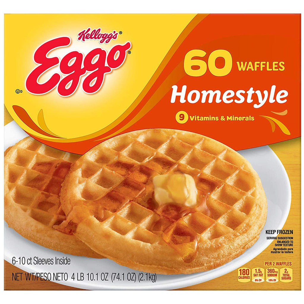 Eggo Homestyle Waffles, Frozen (60 Waffles)