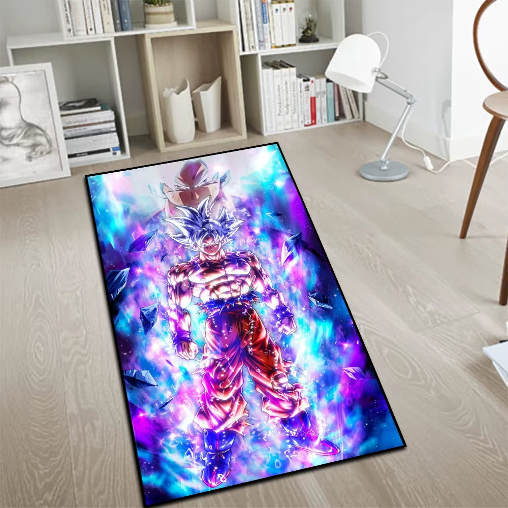 Area Rugs Anime Son Goku Dragon Ball Z Super Saiyan Goku Ultra Instinct Printed Handmade Carpet for Home Decor