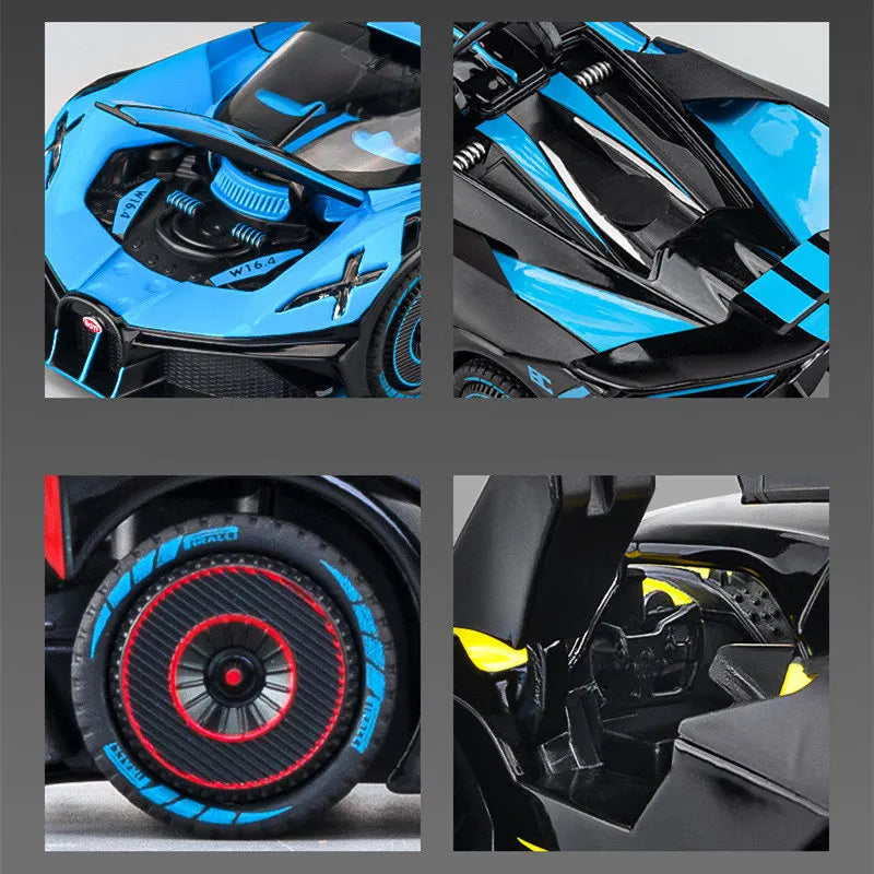 1:24 Bugatti Bolide Alloy Sports Car Model Diecasts Metal Toy Vehicles Car Model High Simulation Collection Childrens Toy Gift