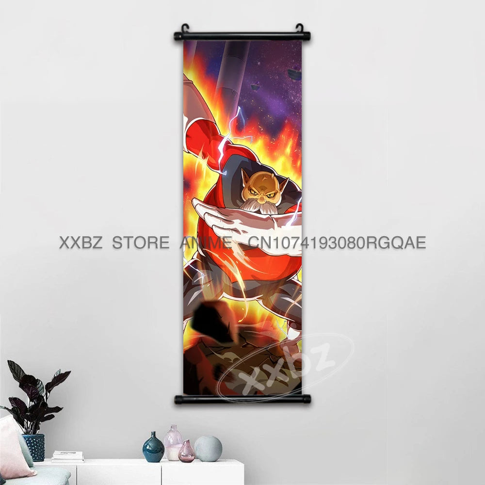 Dragon Ball Scrolls Picture Wall Art Goku Saiyan Hanging Painting Canvas Anime Poster Hot Blooded Home Decor Kawaii Kids Room